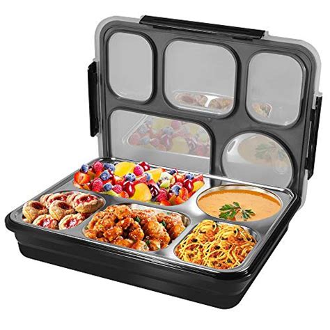 metal lunch bento box 5 compartments|lunch box steel bento adult.